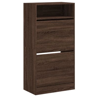 vidaXL Shoe Cabinet Brown Oak 60x34x116 Engineered Wood
