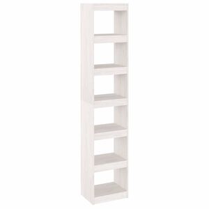 vidaXL Book Cabinet/Room Divider White 40x30x199 cm Solid Wood Pine