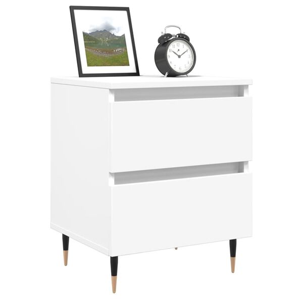 vidaXL Bedside Cabinets 2 pcs White 40x35x50 cm Engineered Wood