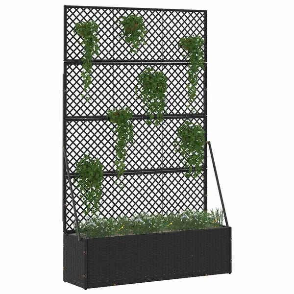 vidaXL Garden Planter Black 105 x 30 x 170 cm Metal