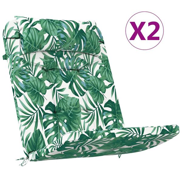 vidaXL Chair Cushions Leaf 2 pcs Leaf Pattern 58 x 77 x 4.5 cm