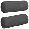 vidaXL Bolster Pillows 2 pcs Dark Grey Ø 15 x 40 cm Corduroy Fabric