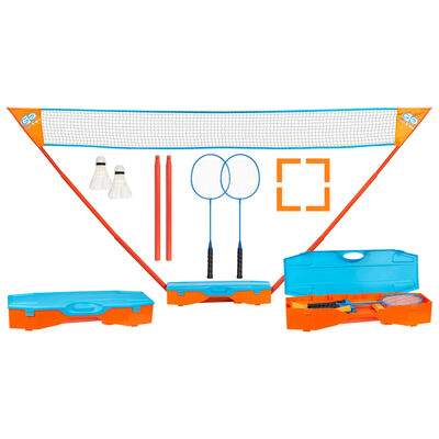Get & Go Instant Badminton Game Set Blue and Orange