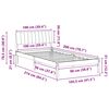 vidaXL Bed frame Brown and light grey 100 x 200 cm Solid pine wood