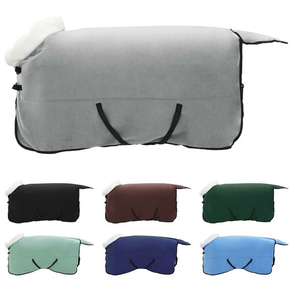 vidaXL Horse Blanket Full Light Grey and Pink 125 cm Polar fleece