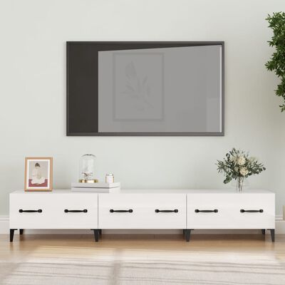 vidaXL TV Cabinet High Gloss White 150x34.5x30 cm Engineered Wood
