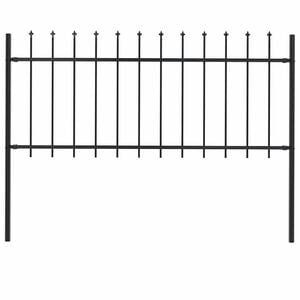vidaXL Garden Fence Woerden with Spear Top Steel 181x80 cm Black