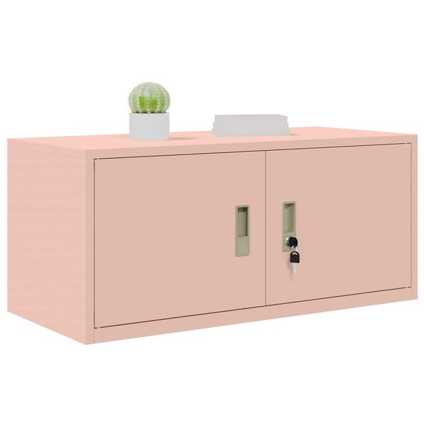 vidaXL Storage Cabinet Pink 90 x 40 x 40 cm Steel