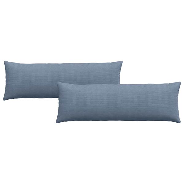 vidaXL Sofa Pillows 2 pcs Blue 120 x 40 cm Corduroy Fabric