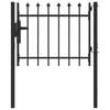 vidaXL Fence Gate with Lock Grey 103 x 124.5 cm Powder-Coated Steel
