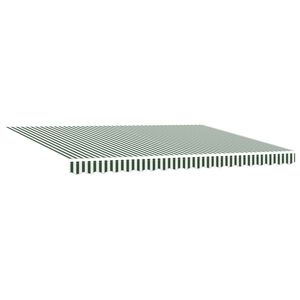 vidaXL Retractable Awning Green and White 450 x 350 cm