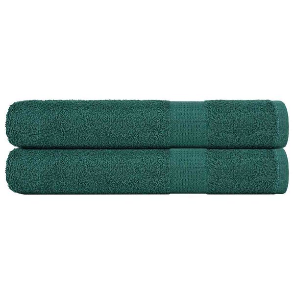 vidaXL Towels 2 pcs Green 100x200 cm 360 gsm 100% Cotton