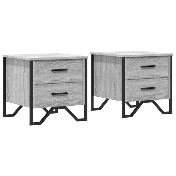 vidaXL Bedside Cabinets 2 pcs Grey Sonoma 40x41x40 cm Engineered Wood