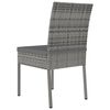 vidaXL 3 Piece Outdoor Dining Set with Cushions Poly Rattan Grey