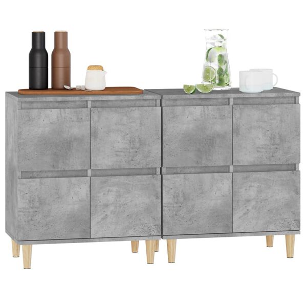 vidaXL Sideboards 2 pcs Concrete Grey 60x35x70 cm Engineered Wood