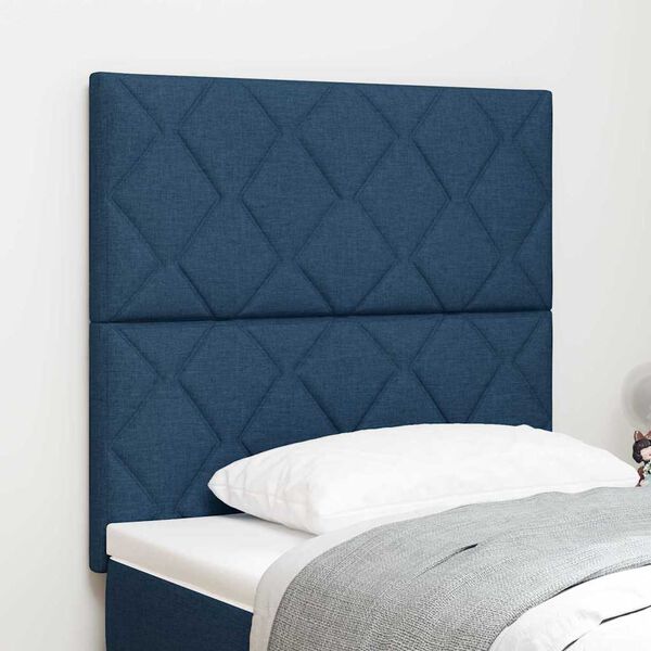 vidaXL Headboard with LED Strip Lights Adjustable Blue 100 cm Fabric
