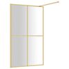 vidaXL Walk-in Shower Wall with Clear ESG Glass Gold 118x195 cm