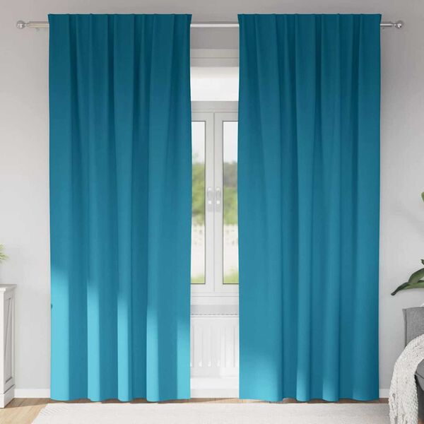 vidaXL Blackout Curtains with Rings 2 pcs Turquoise 225 x 140 cm