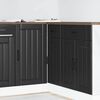 vidaXL Kitchen Base Cabinet "Lucca" Black Engineered Wood