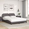vidaXL Bed Frame without Mattress "Zadar" Grey 160x200 cm Faux Leather