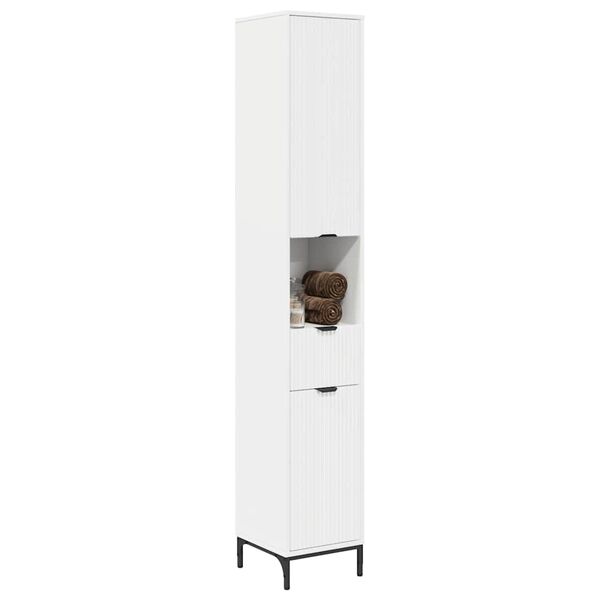 vidaXL Bathroom Cabinet with Drawer with Door White 31.5 x 33 x 190 cm