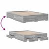 vidaXL Bed Frame with Drawers without Mattress Grey Sonoma 135x190 cm Double