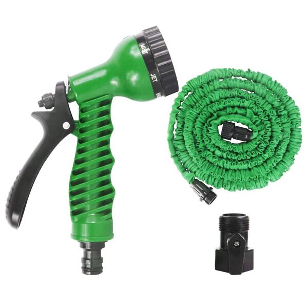 vidaXL Retractable Garden Water Hose with Multi-Functional Spray Nozzle 5 ~ 15 m