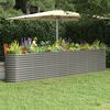 vidaXL Garden Raised Bed Galvanised Steel 332x40x68 cm Grey