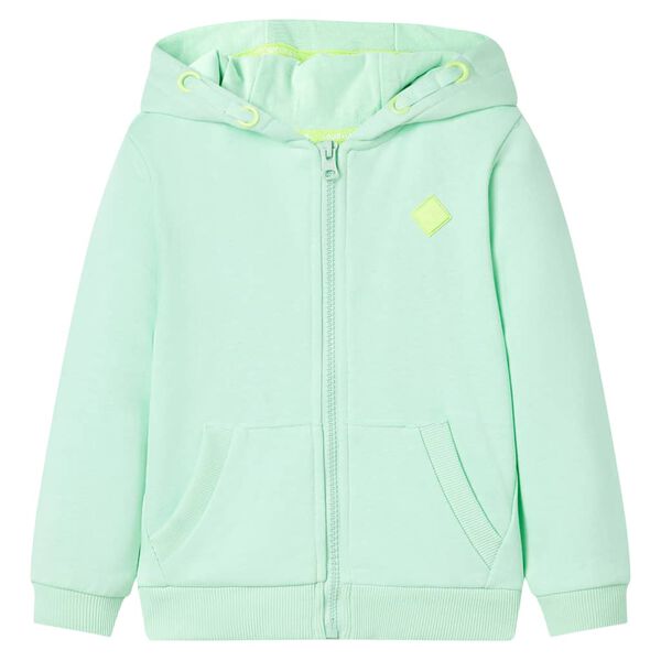 Kids' Hooded Sweatshirt with Zip Bright Green 128