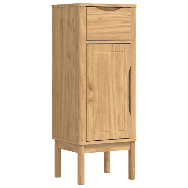 vidaXL Bathroom Cabinet with Drawer FLORO Wax Brown 35 x 30 x 90 cm