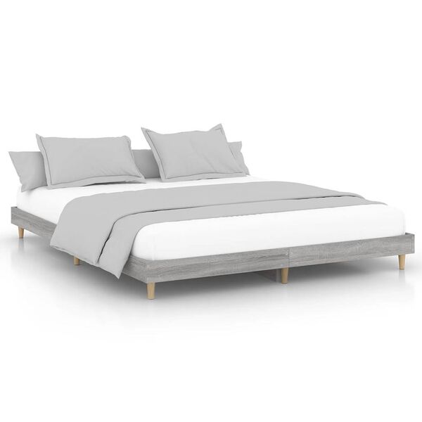 vidaXL Bed Frame without Mattress Grey Sonoma 120x200 cm Engineered Wood