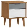 vidaXL Bedside Cabinet MOLDE Brown 40x35x48 cm Solid Wood Pine