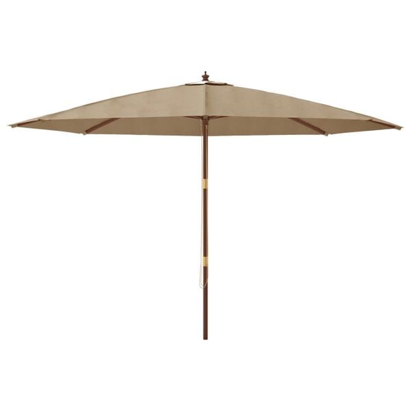 vidaXL Garden Parasol with Wooden Pole Taupe 400x273 cm
