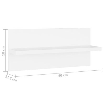 vidaXL Wall Shelf 4 pcs White 40x11.5x18 cm Engineered Wood