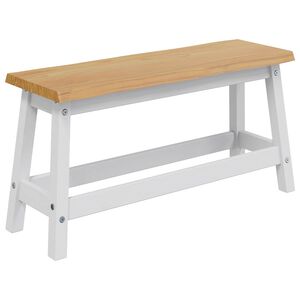 VidaXL Dining Bench EKAI White 91.5 x 29 x 45.5 cm Solid Pine Wood