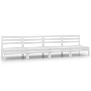 vidaXL 4 Piece Garden Lounge Set White Solid Pinewood