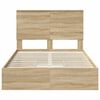 vidaXL Storage Bed with Drawer Sonoma Oak 120 x 190 cm Engineered Wood