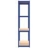 vidaXL 4-Layer Shelves 5 pcs Blue Steel&Engineered Wood