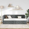 vidaXL Corner Bed Frame with Headboard Dark Grey 80 x 200 cm Fabric