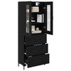 vidaXL Highboard with Drawer 2 pcs Black Oak Engineered Wood