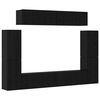 vidaXL TV Cabinet Set 8 pcs Black oak Engineered Wood