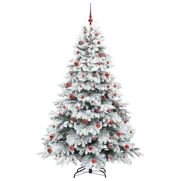 vidaXL Artificial Christmas Tree with 300 LEDs White 210 cm PE and PVC