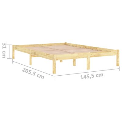vidaXL Bed Frame Solid Wood Pine 140x200 cm