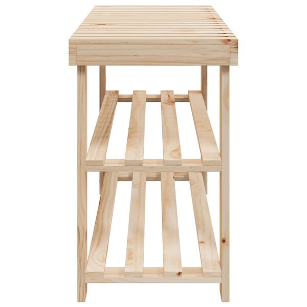 vidaXL 2-in-1 Shoe Rack with Bench Top Solid Fir Wood