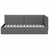 vidaXL Corner Bed Frame with Headboard Dark grey 80 x 200 cm Fabric