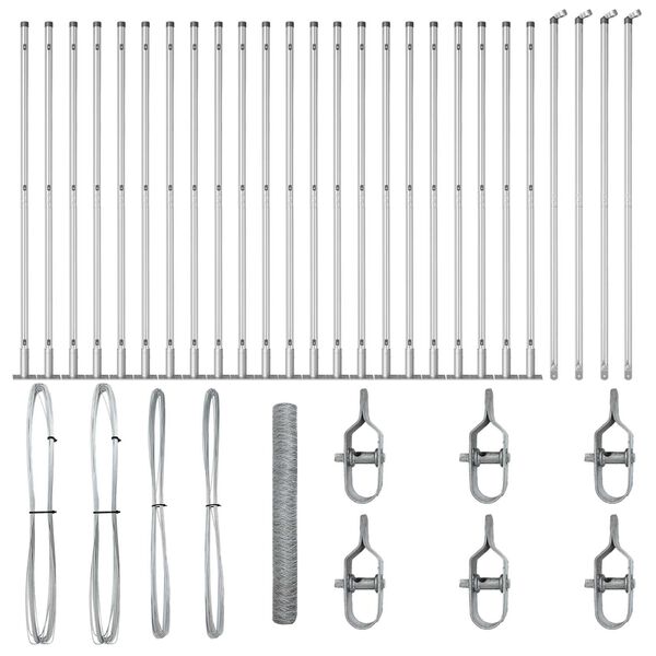 vidaXL Fence Post Silver 50 x 1.2 m (50 mm mesh) Steel