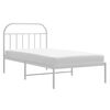 vidaXL Metal Bed Frame without Mattress with Headboard White 100x200cm