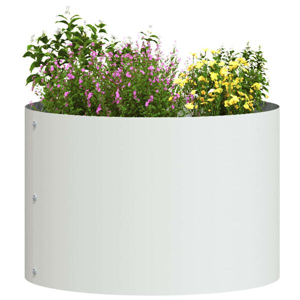 vidaXL Garden Planter White 30 x 30 x 20 cm Cold-rolled Steel