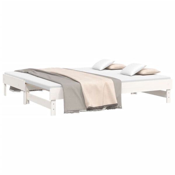 vidaXL Pull-out Day Bed without Mattress White 2x(90x190) cm