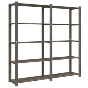 vidaXL 5-Tier Storage Rack Grey 170x38x170 cm Solid Wood Pine
